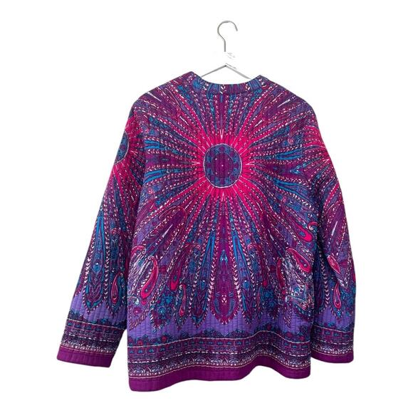 Vintage Blair Reversible Quilted Jacket Purple Paisley Boho Print XL - Picture 6 of 8